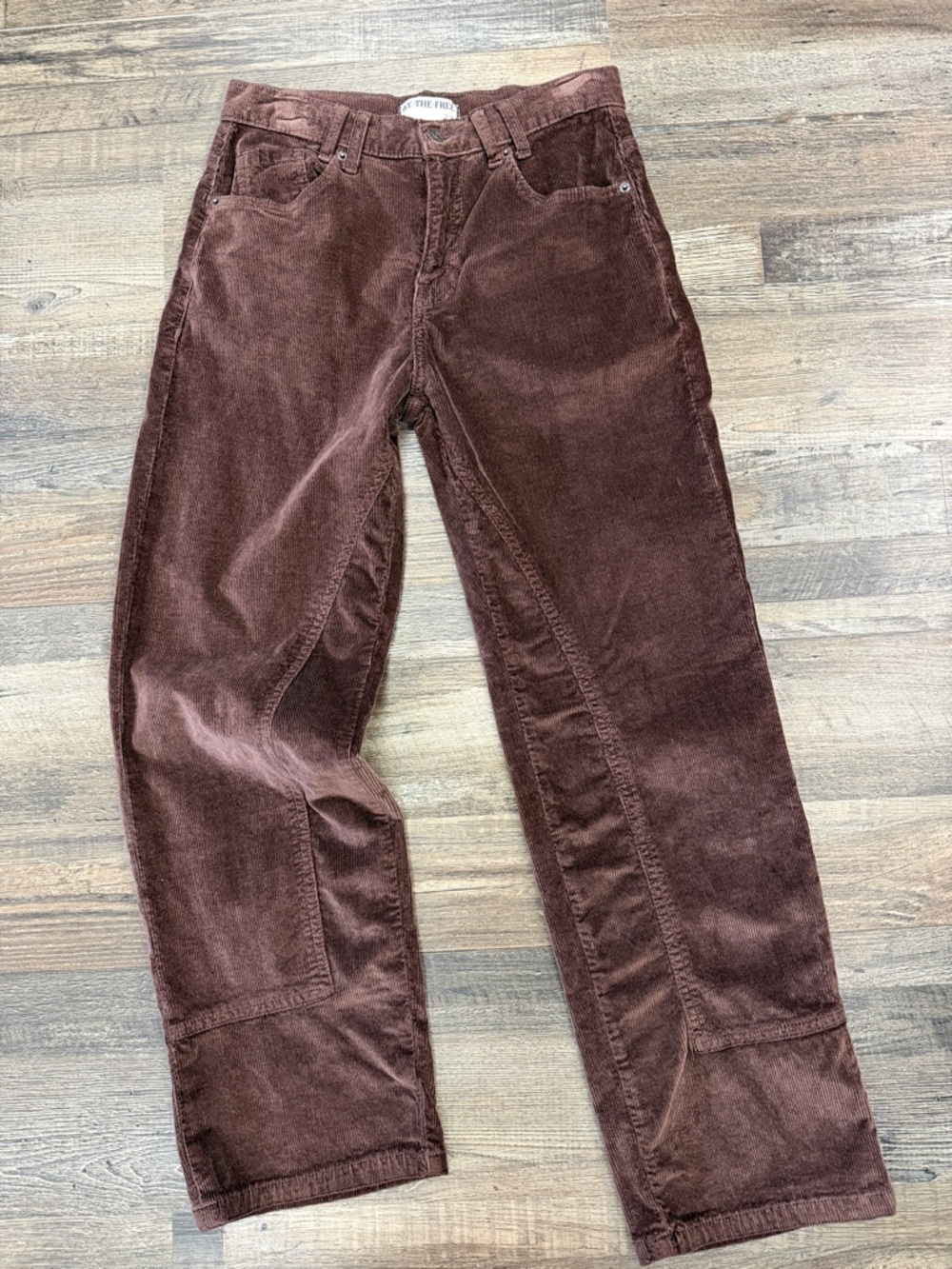 We the Free Risk Taker High Rise Straight Brown Corduroy Pants Size 27
